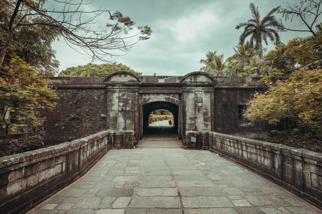 The stone bridge leading to Fort Santiago gate